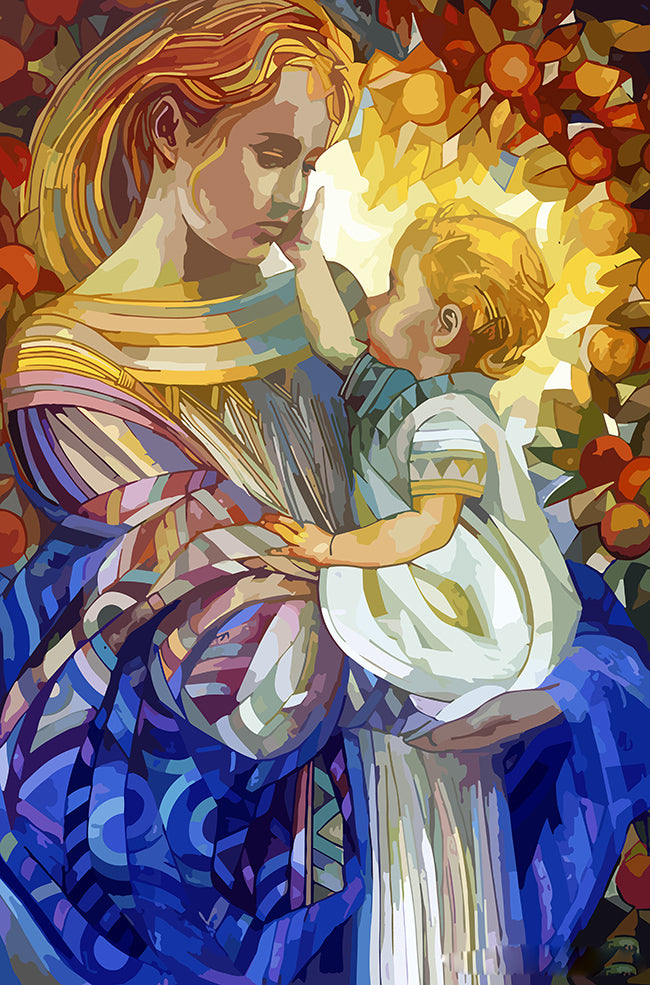 Santa Maria con el niño jesus en brazos