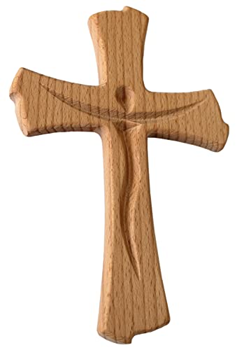 Vista de cruz de madera con imagen de Jesucristo