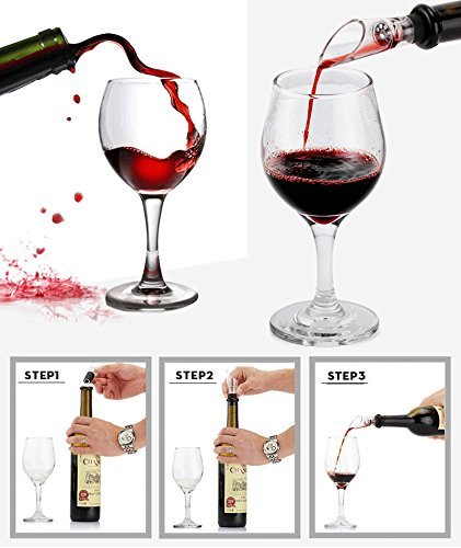 Imagen de los pasos para servir vino