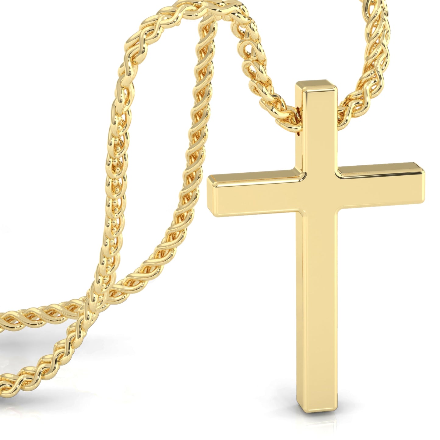 cadena dorada y cruz dorada