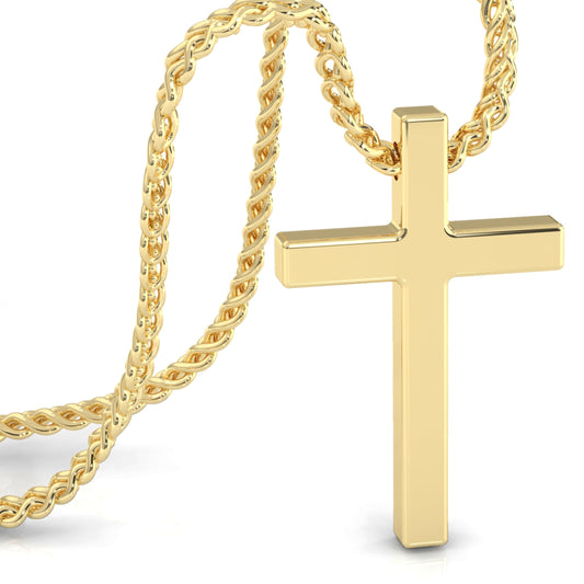 cadena dorada y cruz dorada